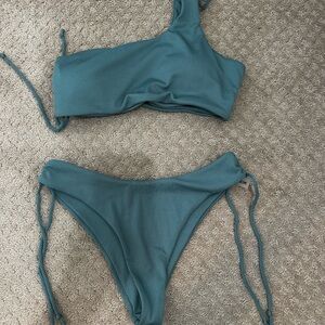 SHEIN One-Shoulder Blue Bikini Set